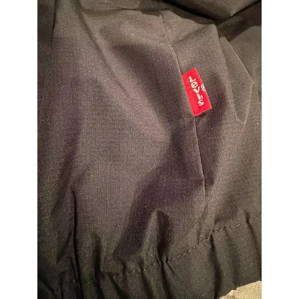 Levi's LM56BN015 Black Hooded Windbreaker Jacket Men XL Y2K Street Rain $160 NWT
